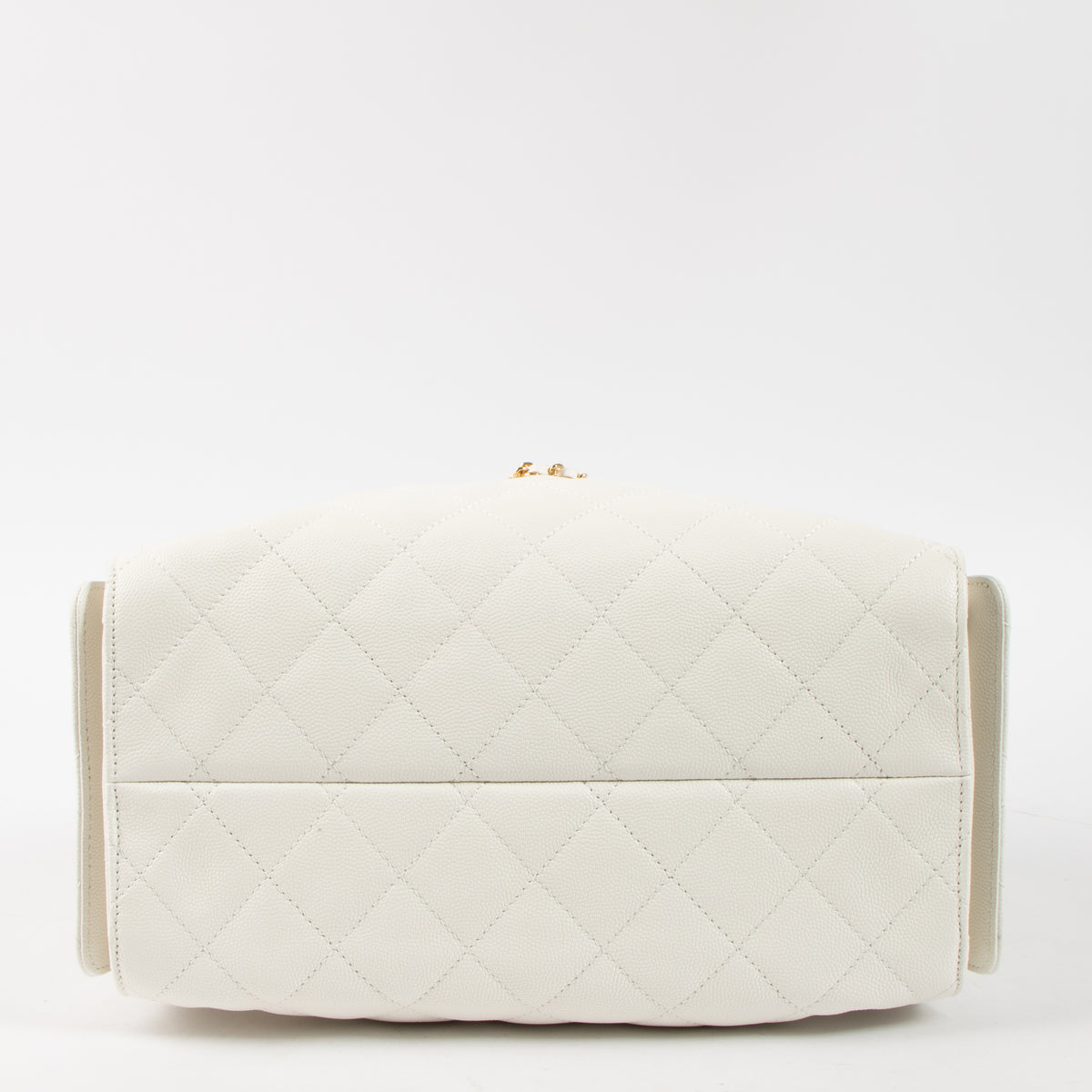 Shop this authentic Chanel White Caviar Chanel 25 Small Bag pre-loved on Labellov.com