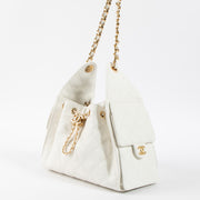 Shop this authentic Chanel White Caviar Chanel 25 Small Bag pre-loved on Labellov.com