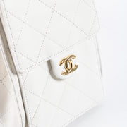 Shop this authentic Chanel White Caviar Chanel 25 Small Bag pre-loved on Labellov.com