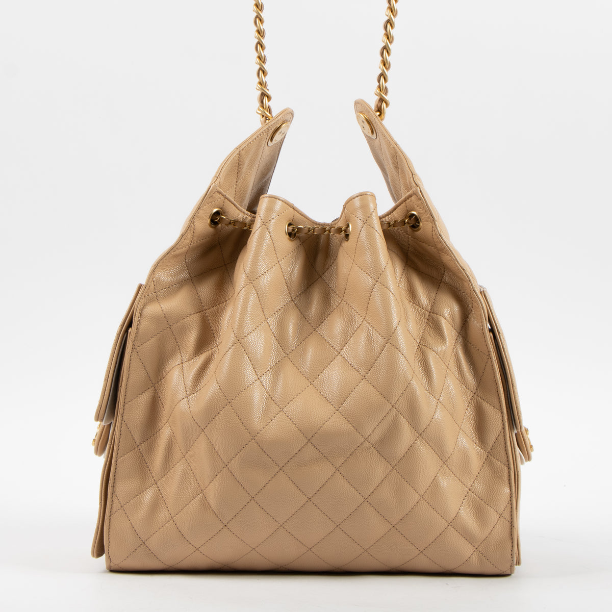 Chanel Beige Caviar Chanel 25 Medium Bag