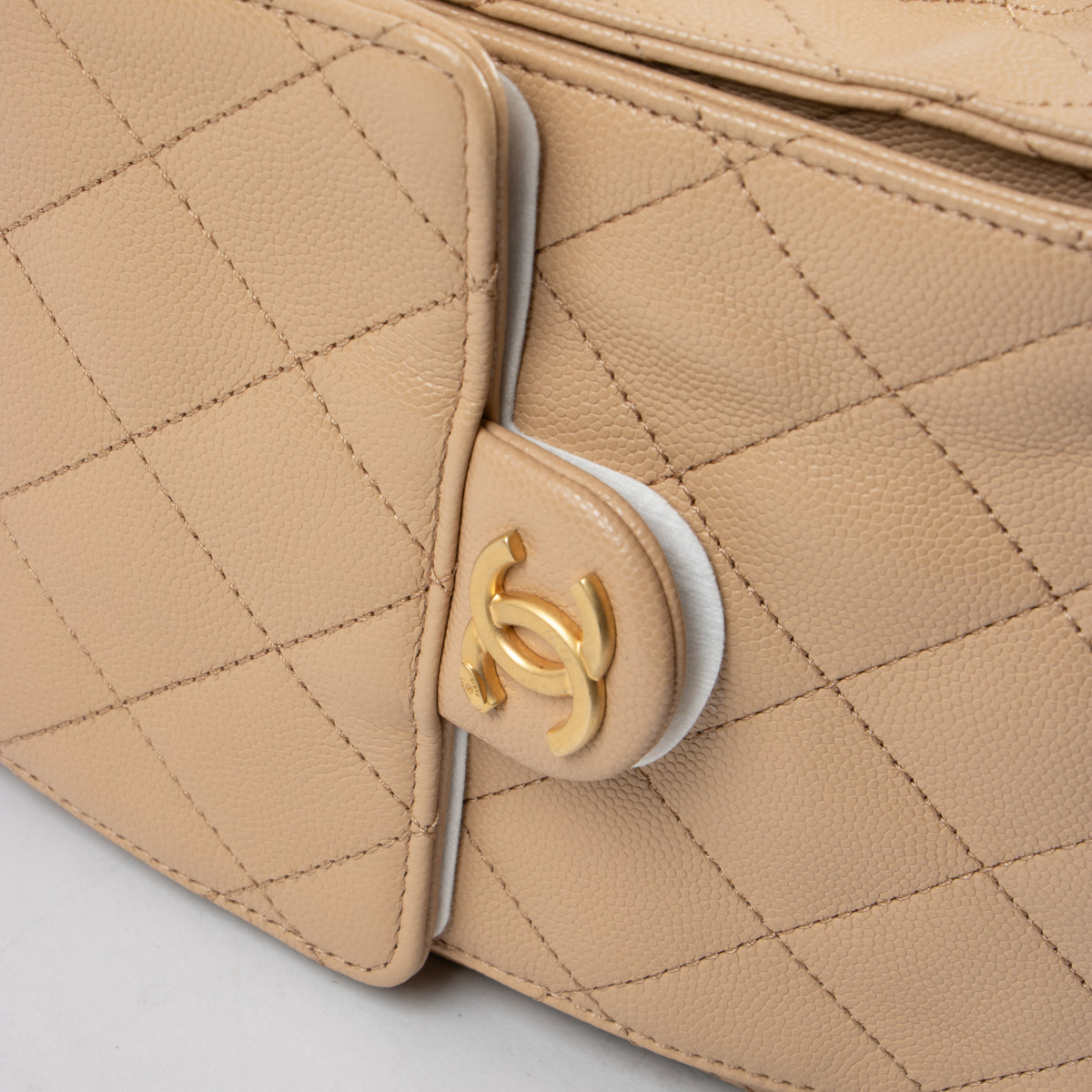 Chanel Beige Caviar Chanel 25 Medium Bag