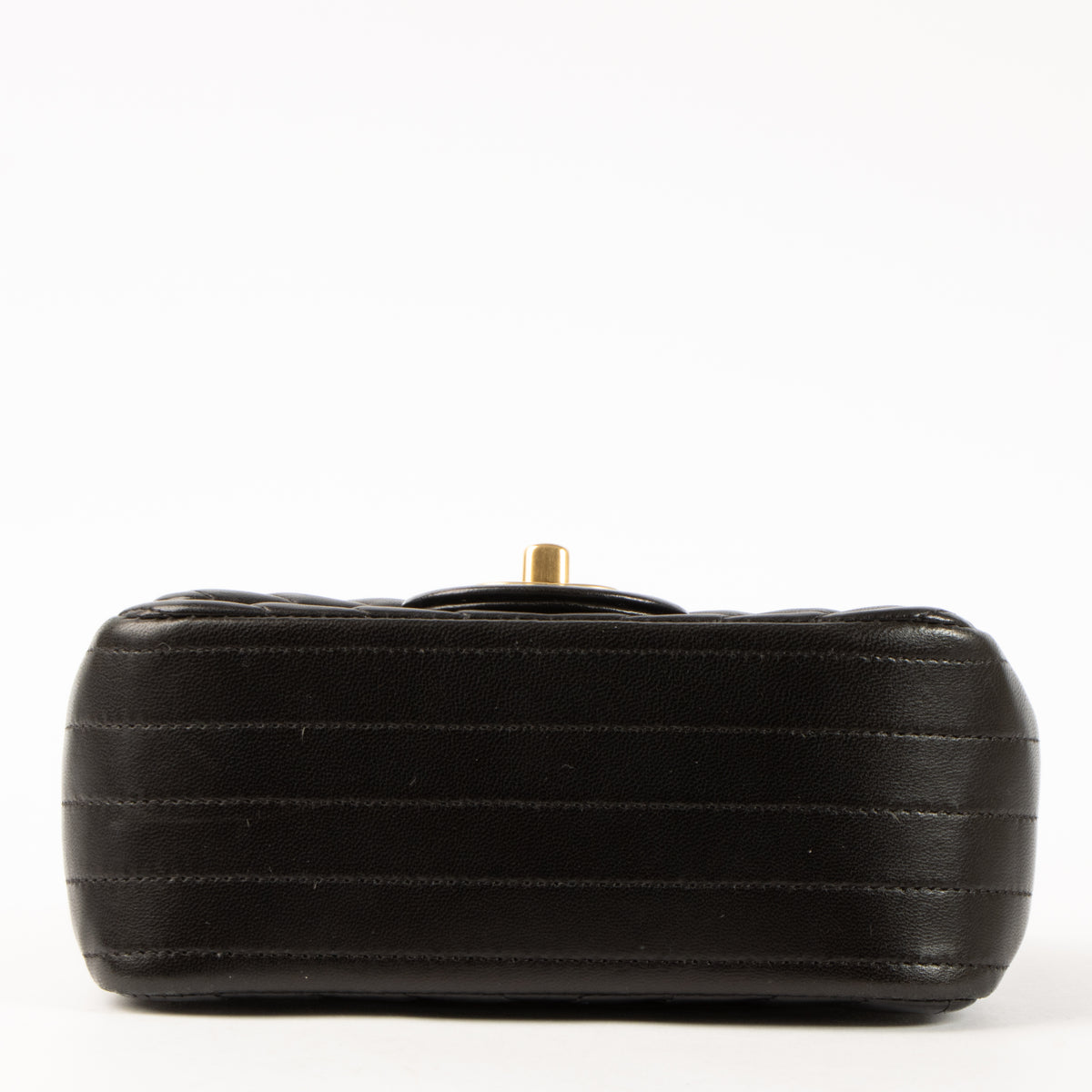 Chanel Black Lambskin Chevron Mini Square Classic Bag