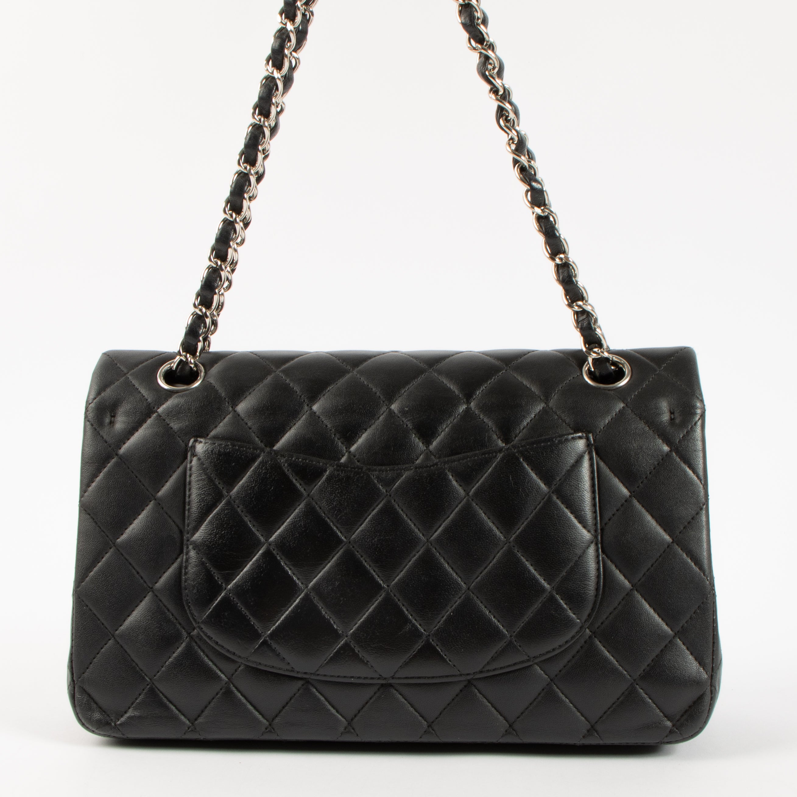 Chanel Black Lambskin Medium Classic 11.12 Bag – Labellov