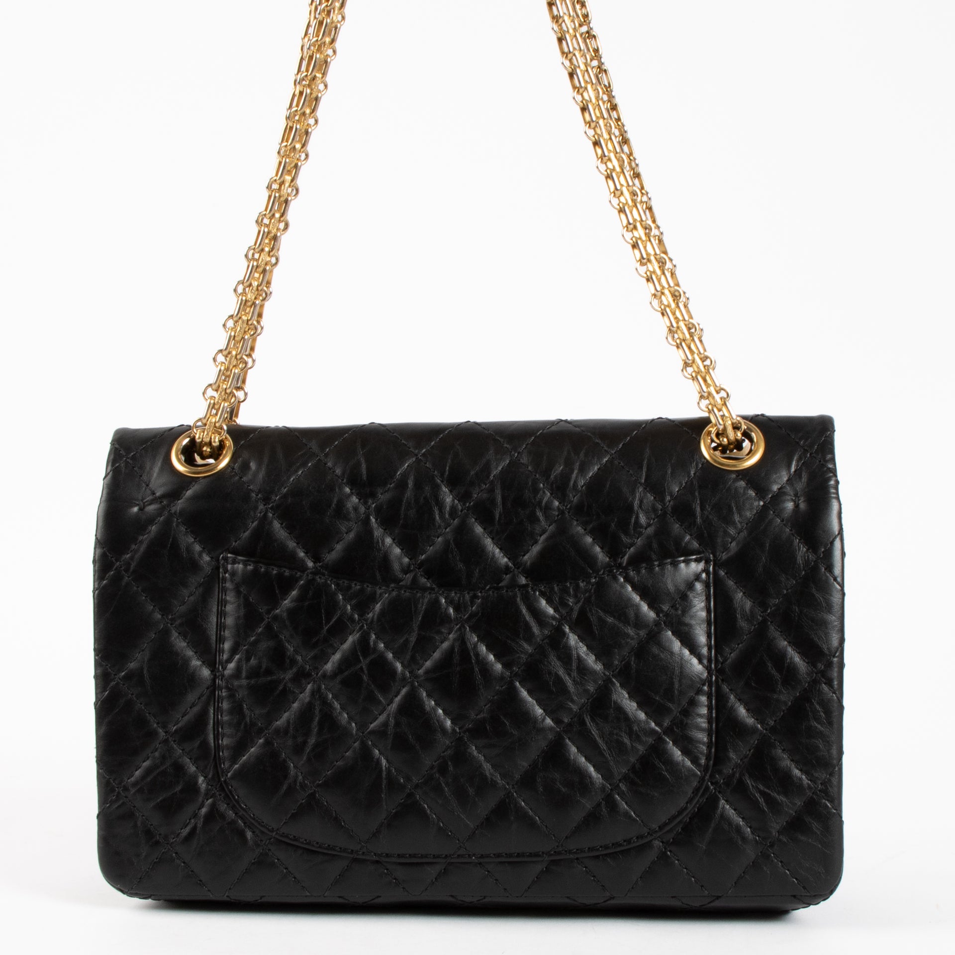 Chanel Black Aged Calfskin Medium Reissue 2.55 Bag