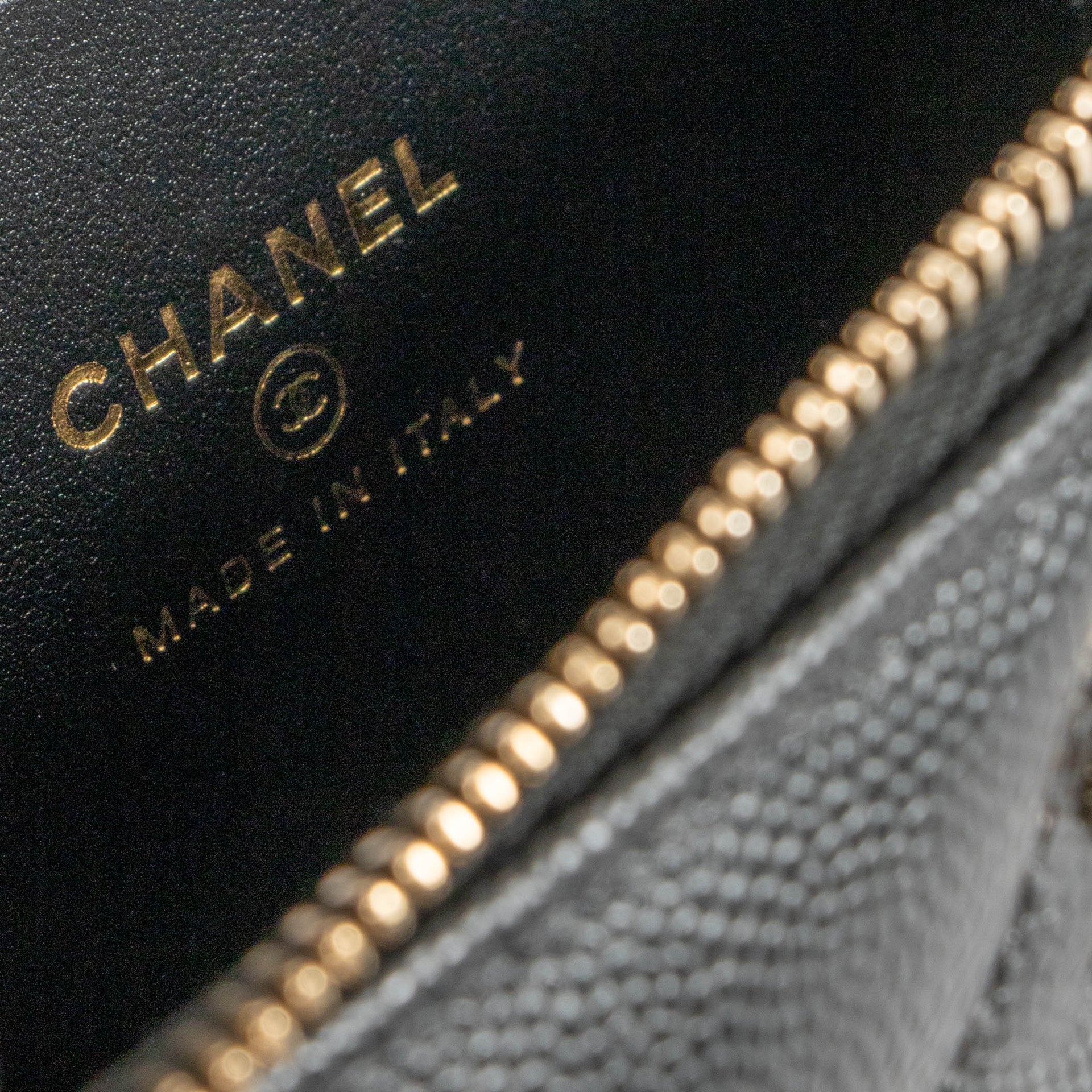 Chanel Black Caviar Slim Vanity With Chain Bag