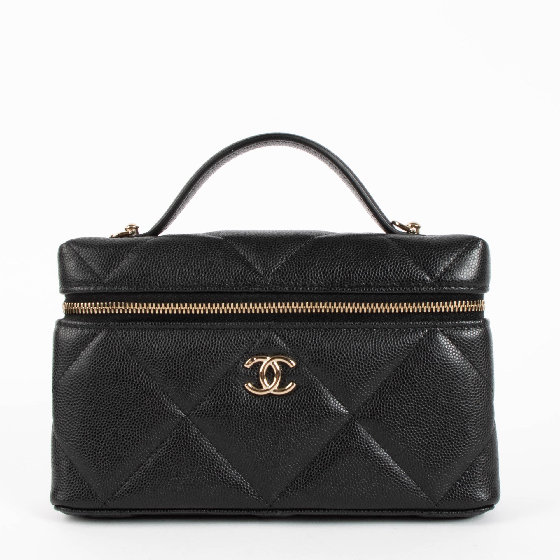 Chanel Black Caviar Slim Vanity With Chain Bag