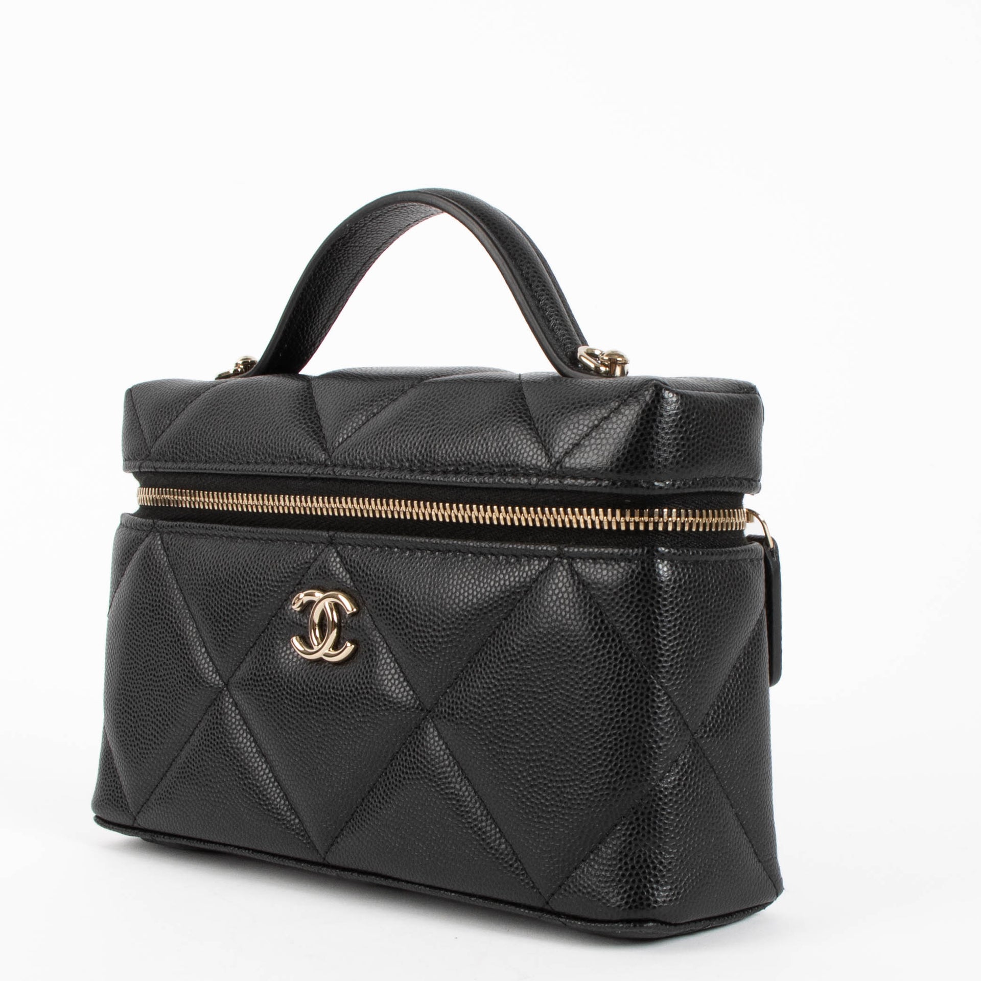 Chanel Black Caviar Slim Vanity With Chain Bag