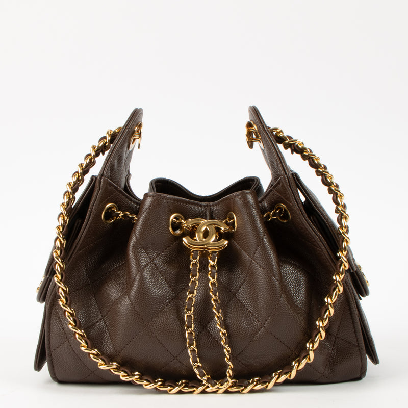 Shop this authentic Chanel Dark Brown Chanel 25 mini pre-loved on Labellov.com