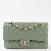 Shop this authentic luxury Chanel Green Caviar Medium Classic 11.12 bag Pre-Loved on Labellov.com
