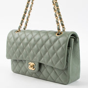 Shop this authentic luxury Chanel Green Caviar Medium Classic 11.12 bag Pre-Loved on Labellov.com