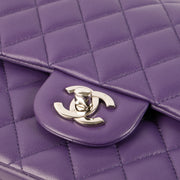 Shop this authentic Chanel Purple Lambskin Medium Classic 11.12 Handbag pre-loved on Labellov.com