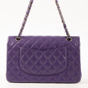 Shop this authentic Chanel Purple Lambskin Medium Classic 11.12 Handbag pre-loved on Labellov.com