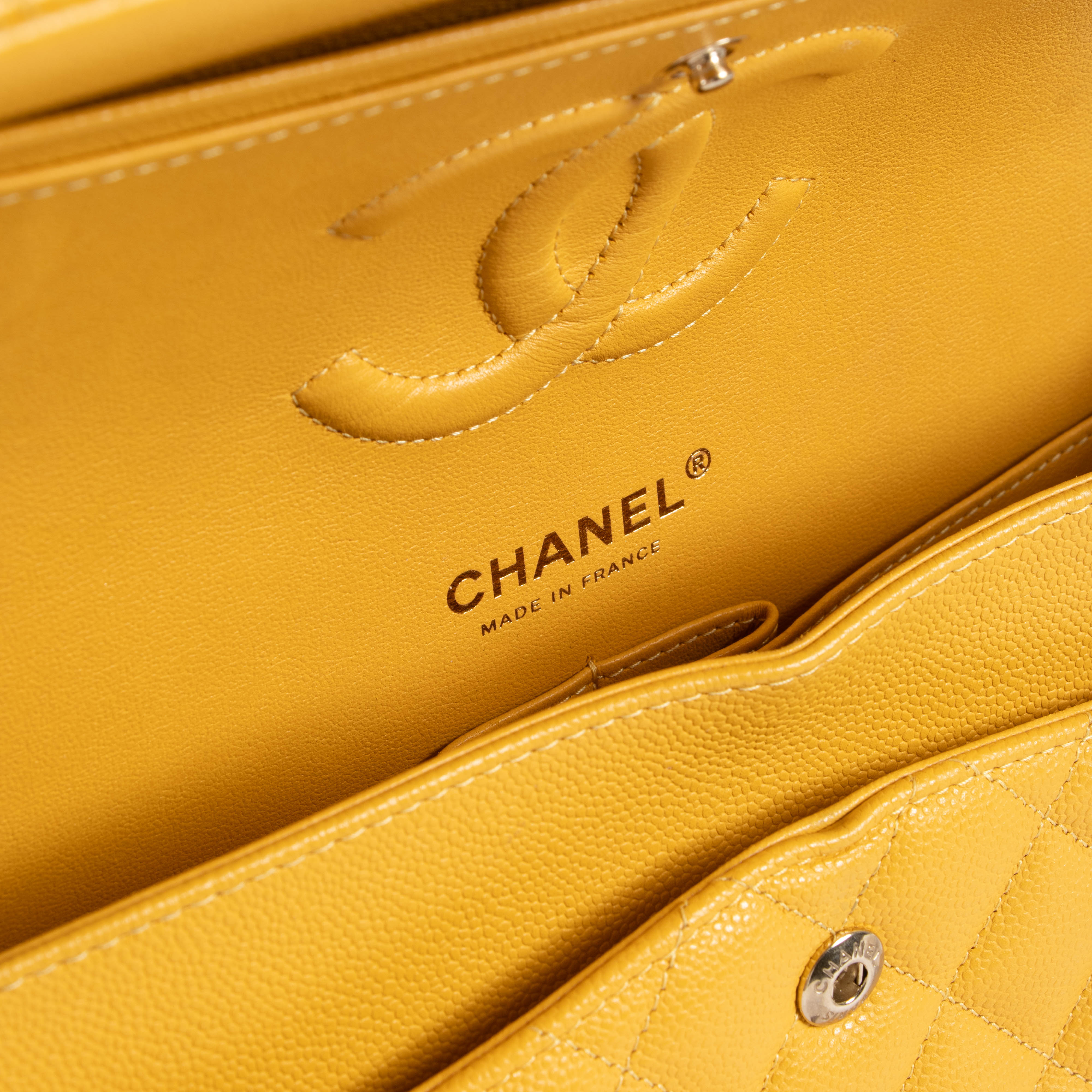 Chanel Mustard Yellow Caviar Medium Classic 11.12 Handbag – Labellov