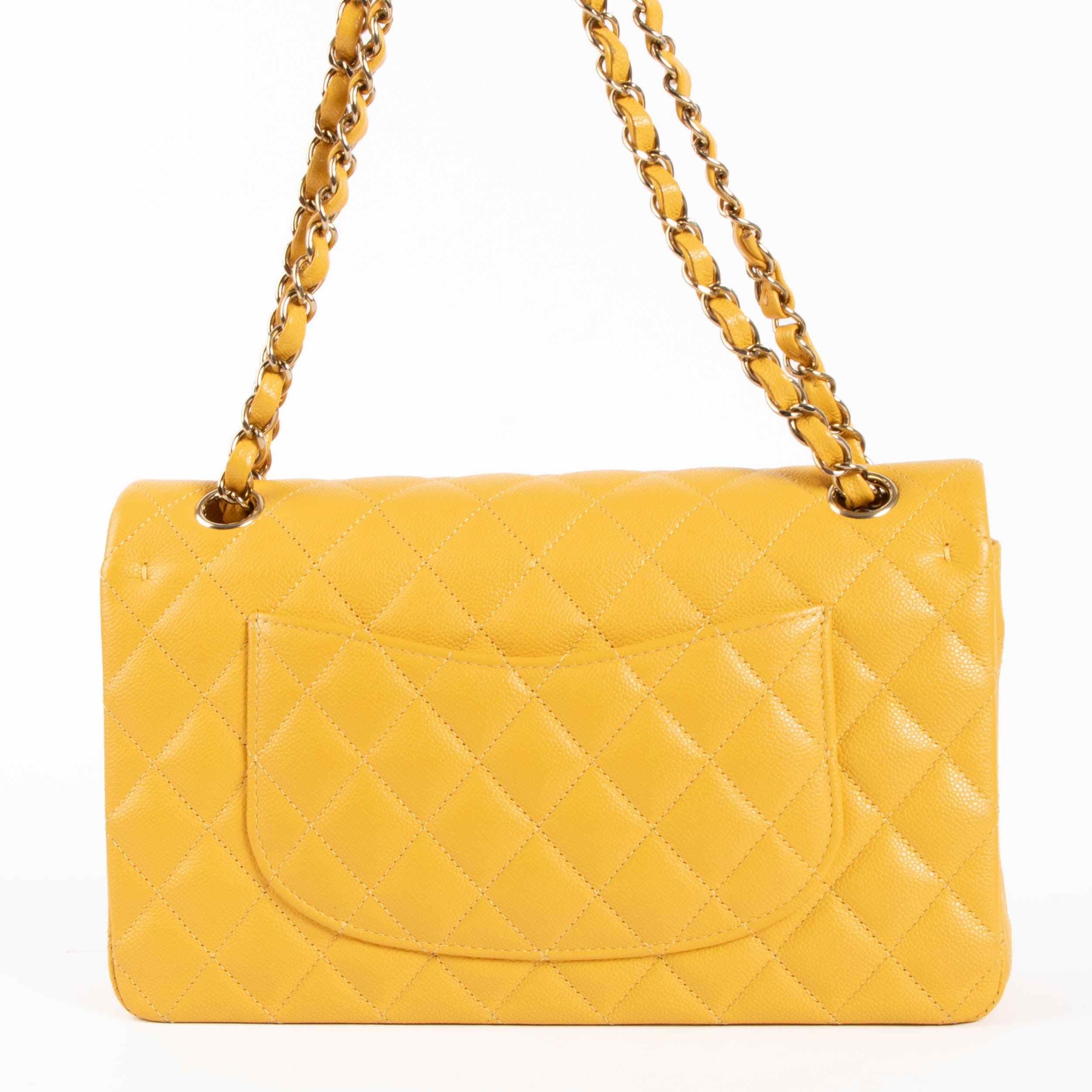 Chanel Mustard Yellow Caviar Medium Classic 11.12 Handbag – Labellov