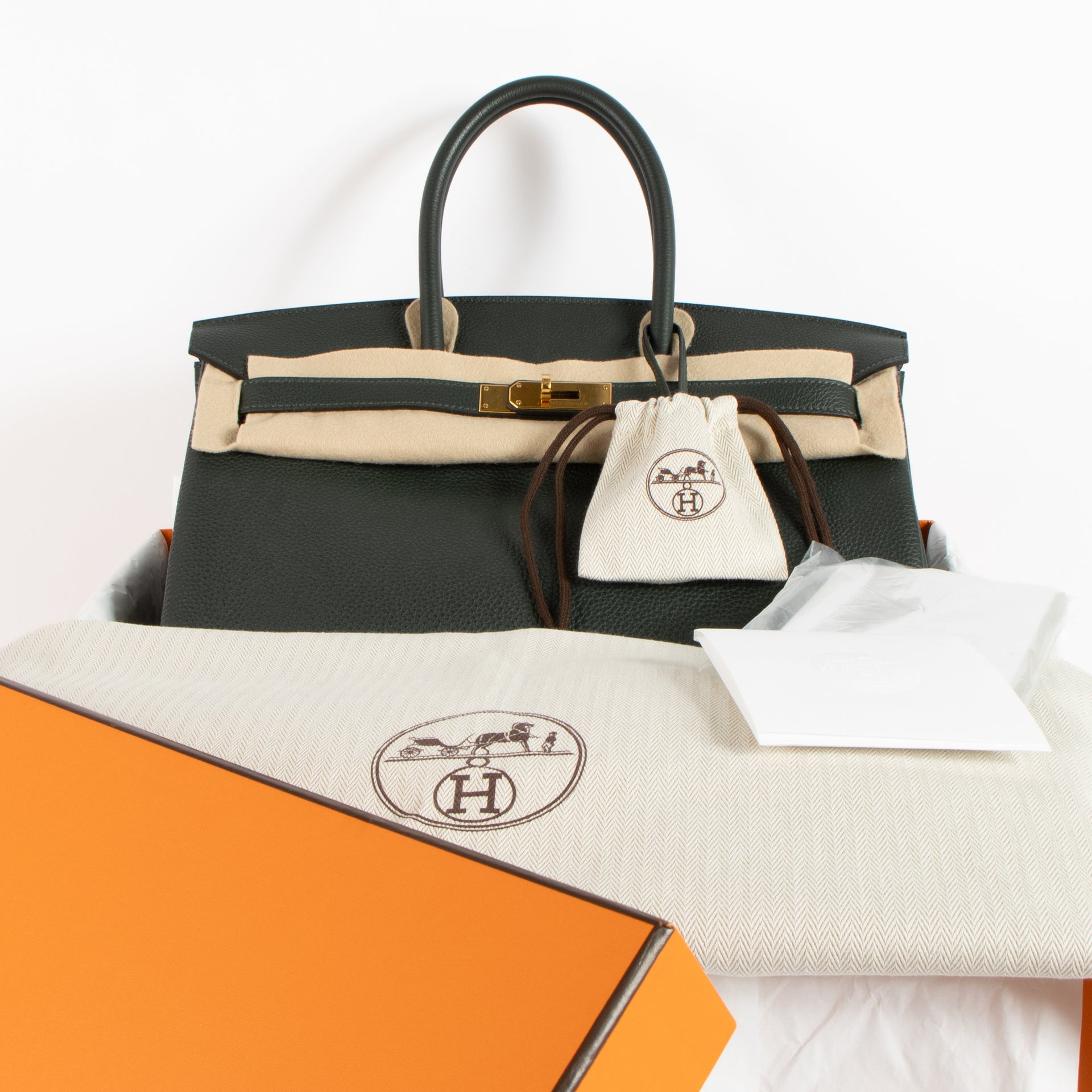 Hermès Birkin 35 Vert Foncé Togo GHW