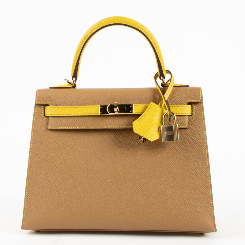 Hermes HSS Kelly 25 Biscuit/Jaune de Naple Epsom GHW