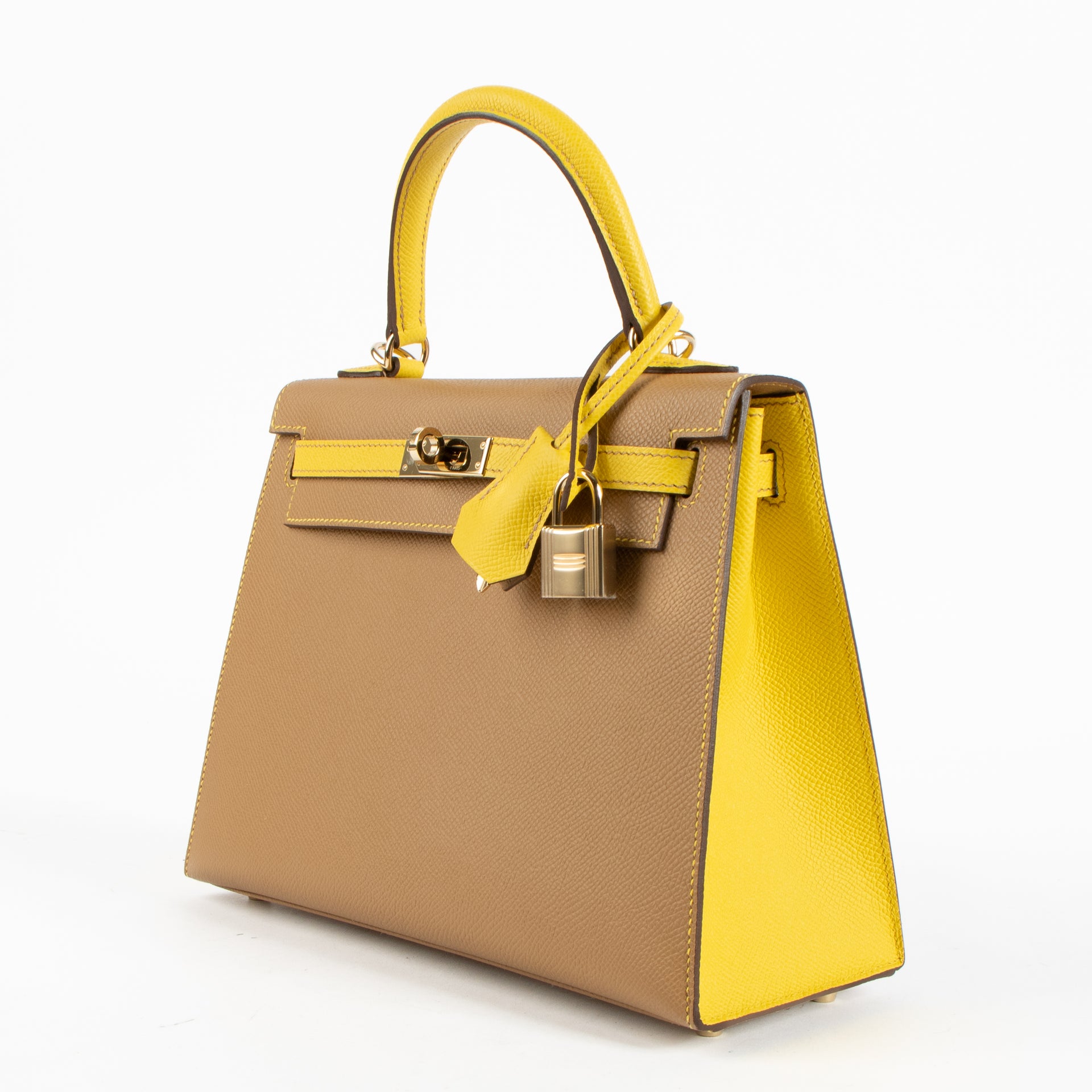 Hermes HSS Kelly 25 Biscuit/Jaune de Naple Epsom GHW