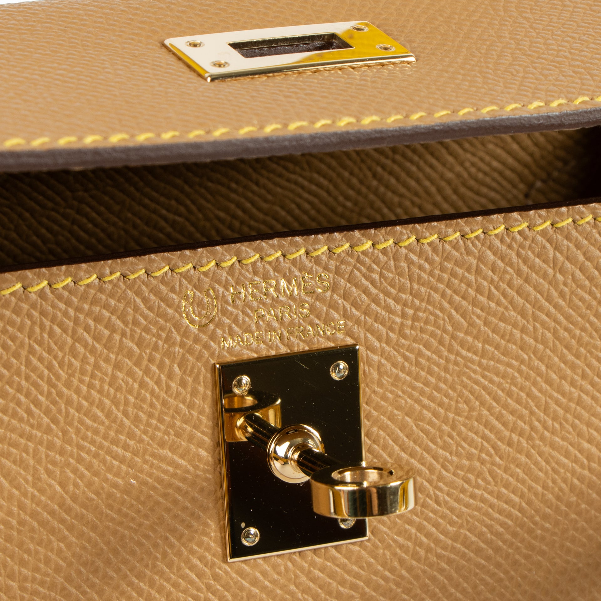 Hermes HSS Kelly 25 Biscuit/Jaune de Naple Epsom GHW