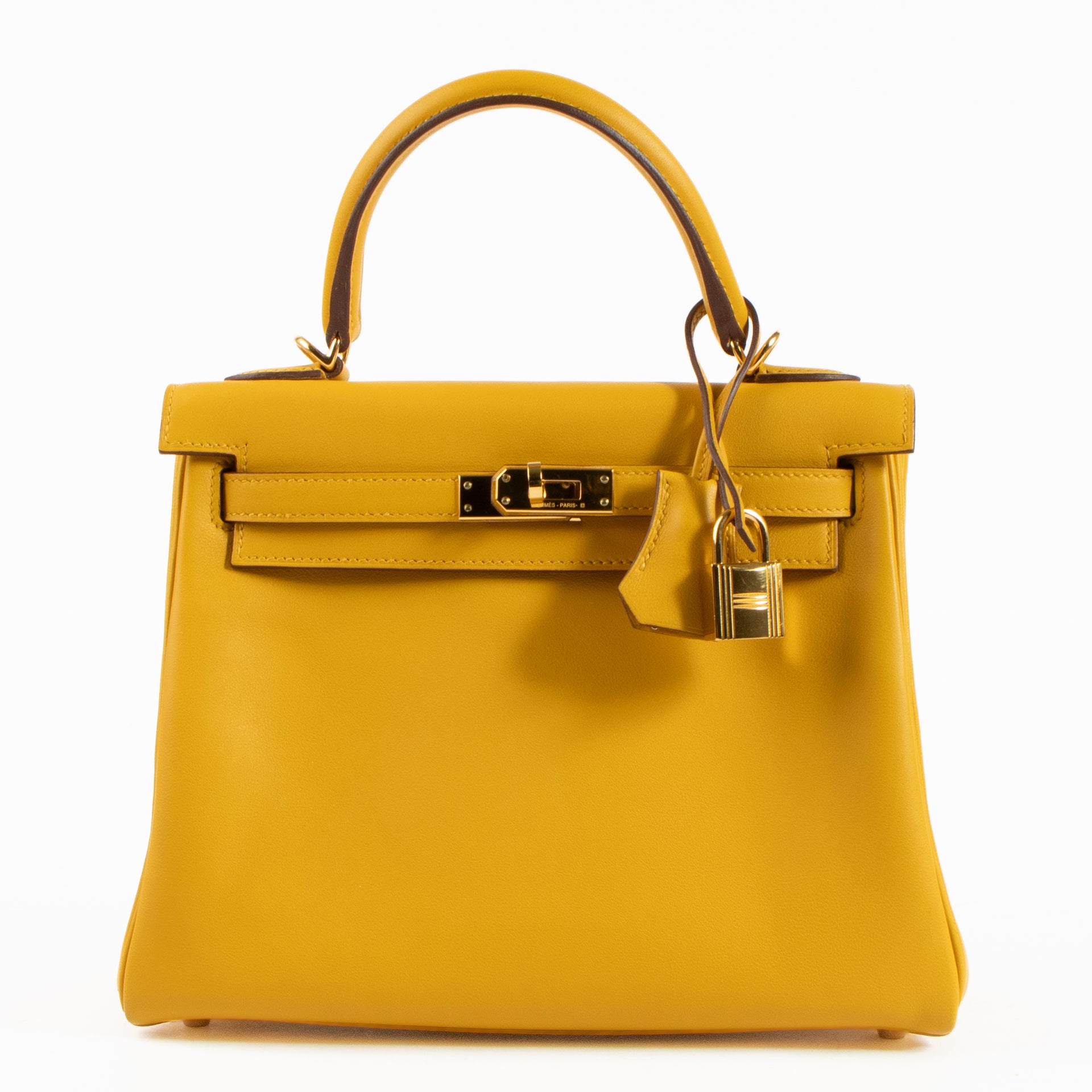 Hermès Kelly 25 Jaune Ambre Swift GHW