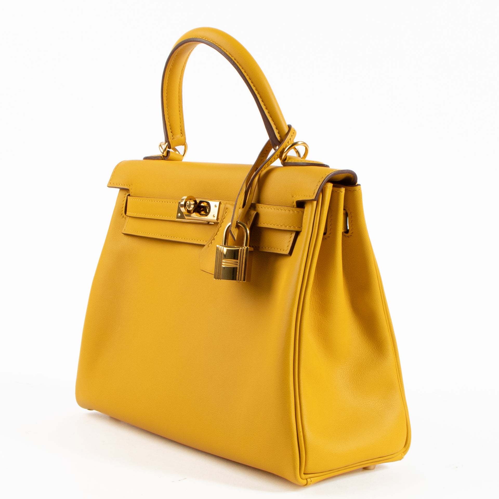 Hermès Kelly 25 Jaune Ambre Swift GHW