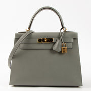 Shop this authentic Hermes Kelly 28 Gris Meyer Madame GHW pre-loved on Labellov.com