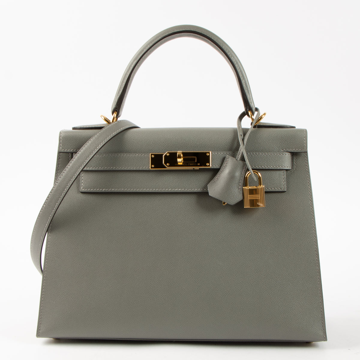 Shop this authentic Hermes Kelly 28 Gris Meyer Madame GHW pre-loved on Labellov.com