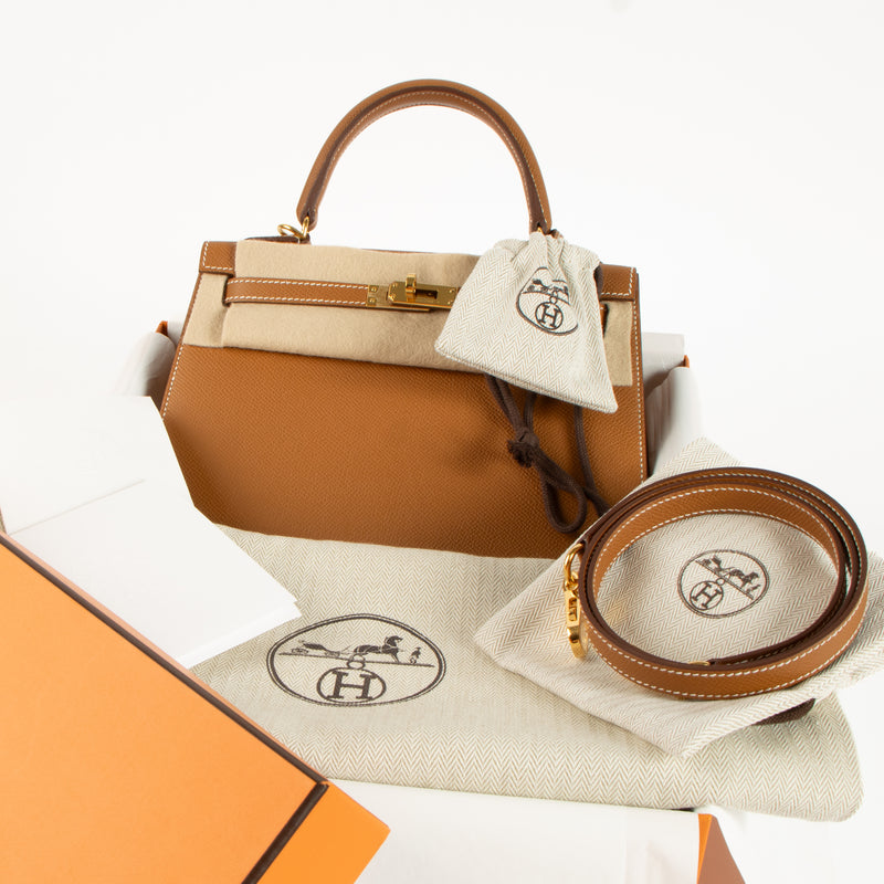 Hermès Kelly 25 Gold Epsom GHW