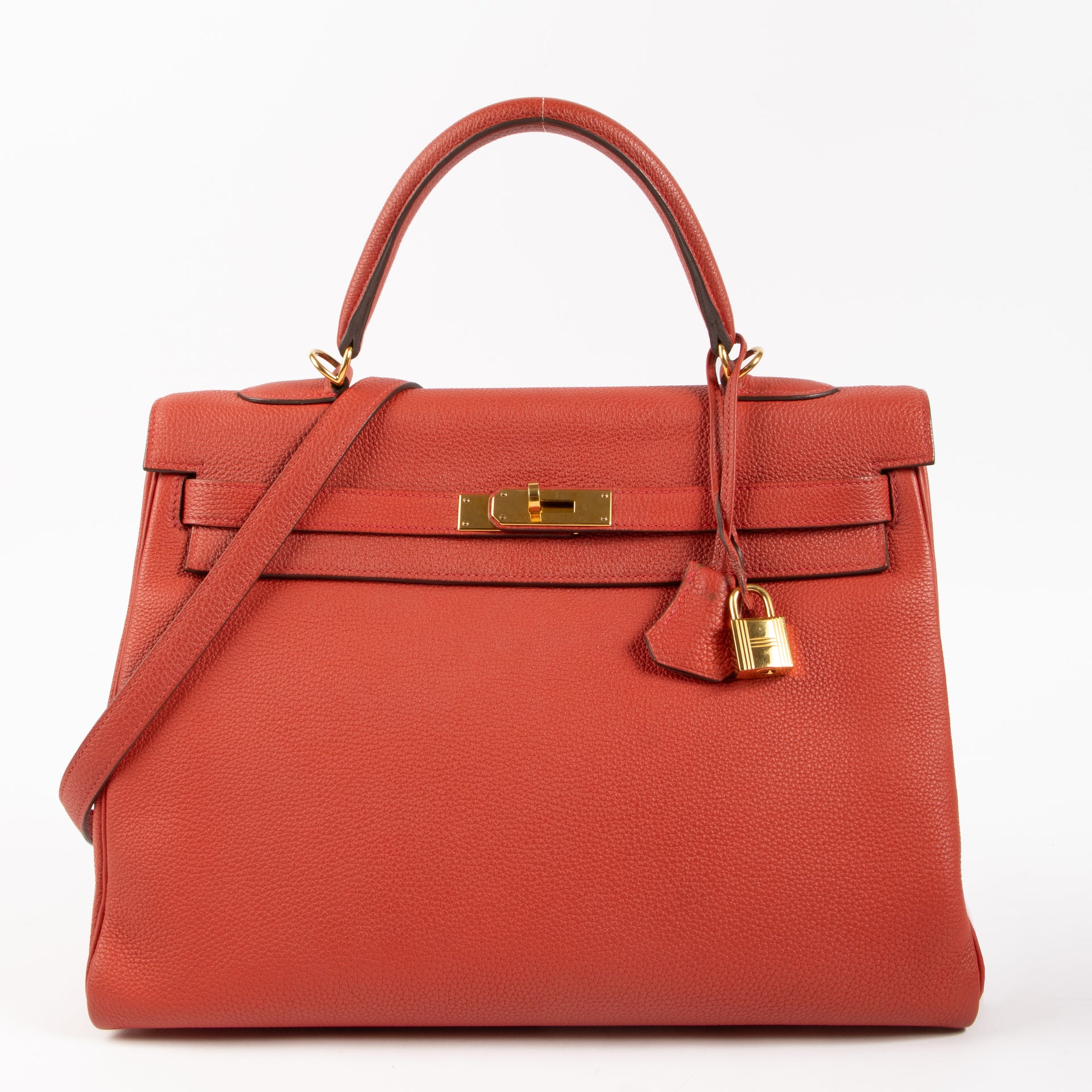 Hermès Kelly 35 Geranium Togo GHW