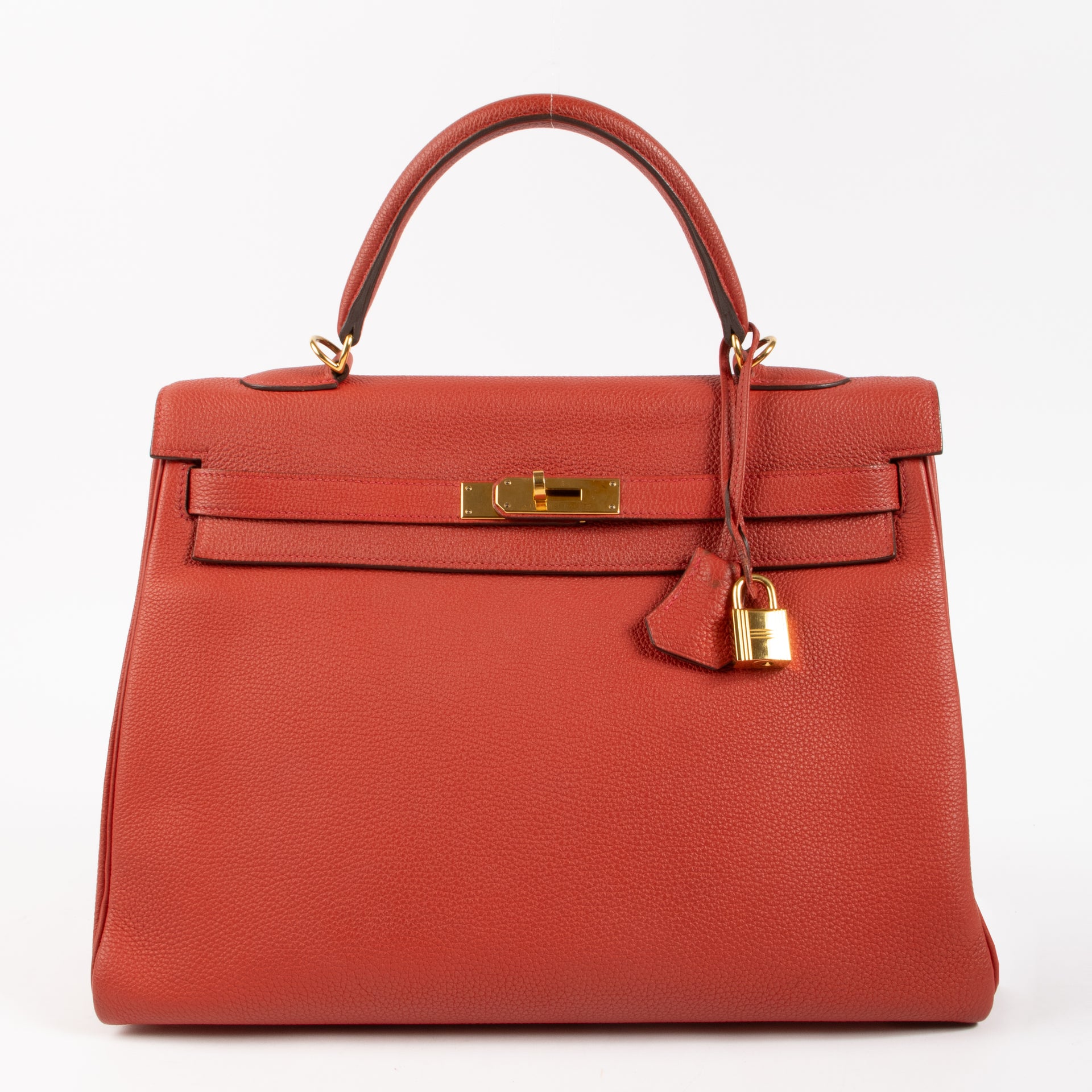 Hermès Kelly 35 Geranium Togo GHW