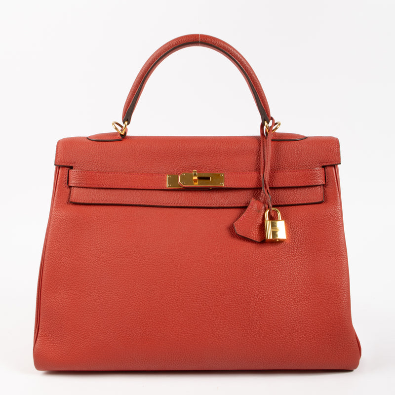 Hermès Kelly 35 Geranium Togo GHW