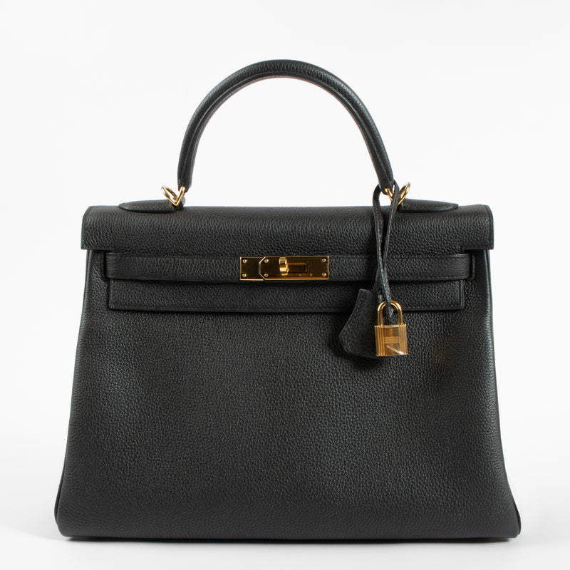 Hermès Kelly 32 Black Togo GHW