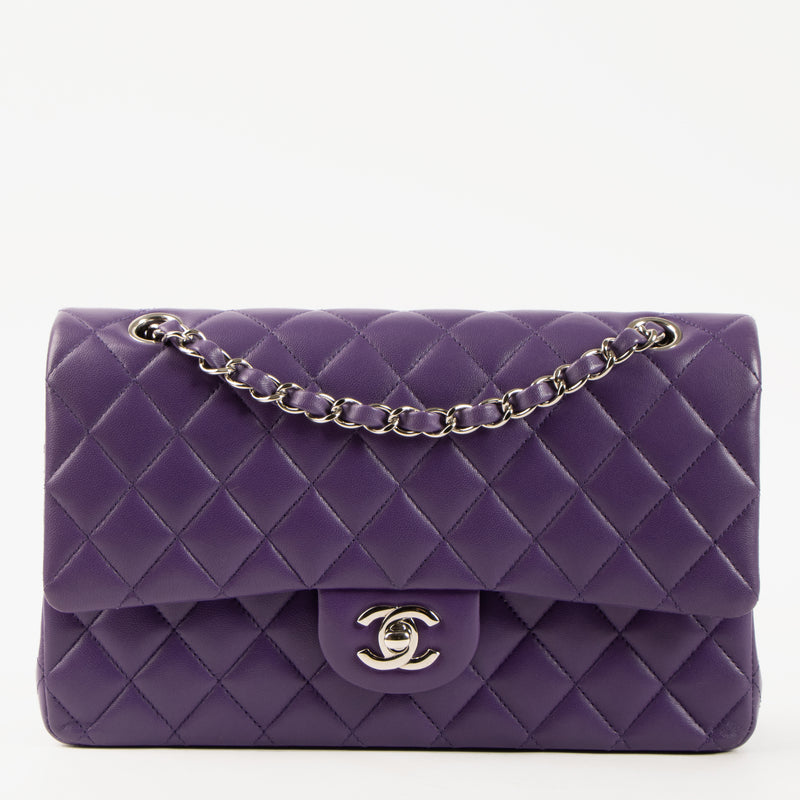 Chanel Purple Lambskin Medium Classic 11.12 Handbag