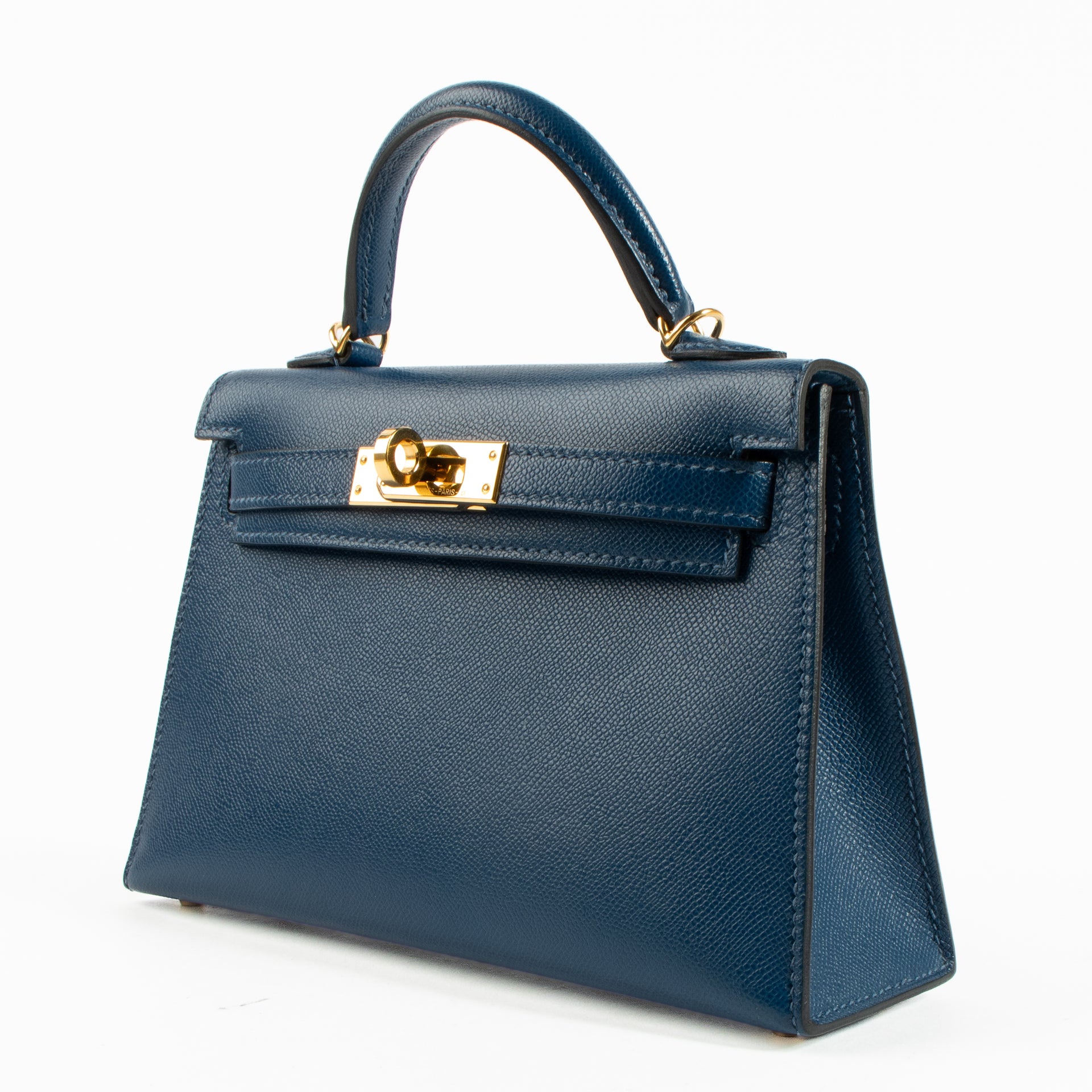 Hermès Kelly Mini II Deep Blue Madame GHW