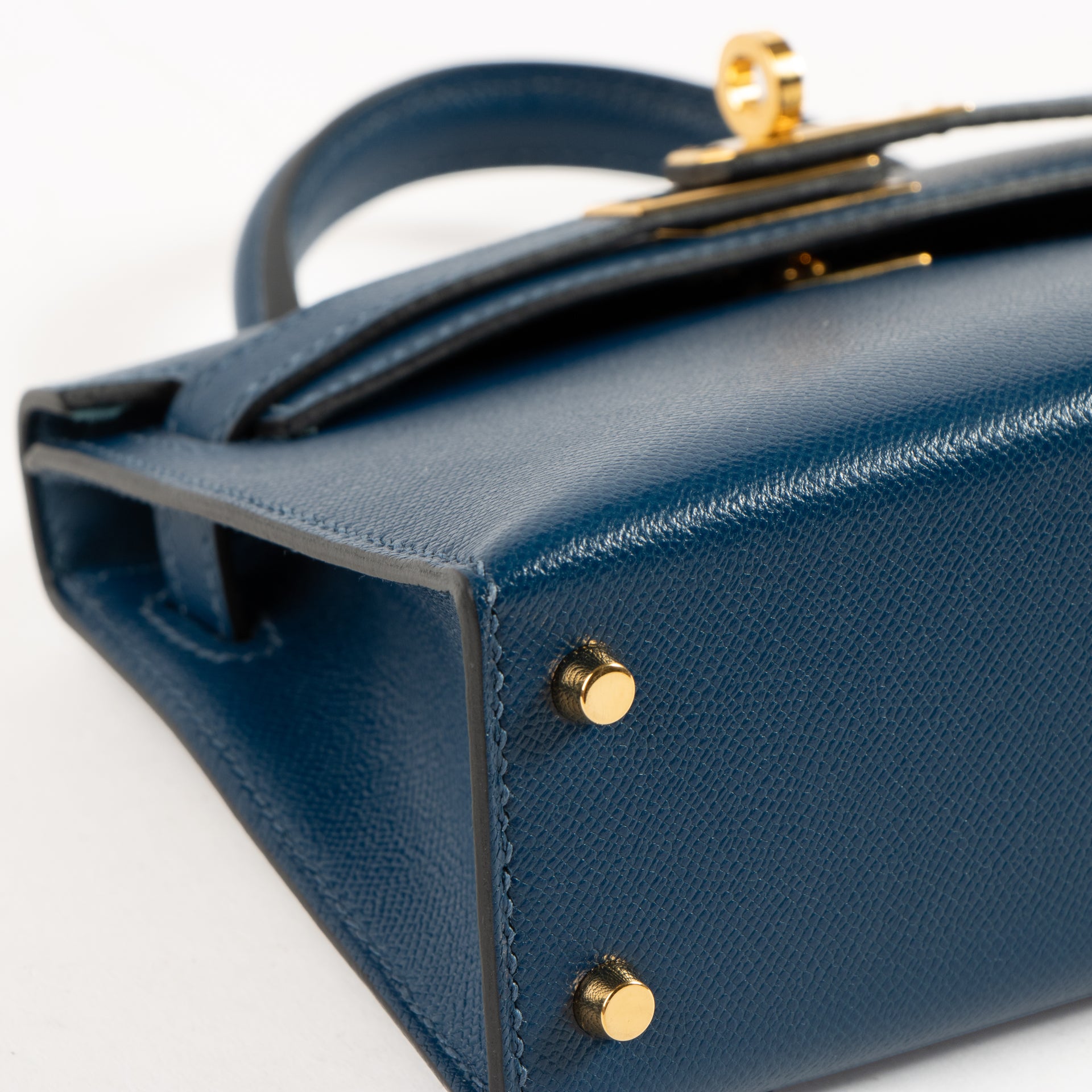 Hermès Kelly Mini II Deep Blue Madame GHW