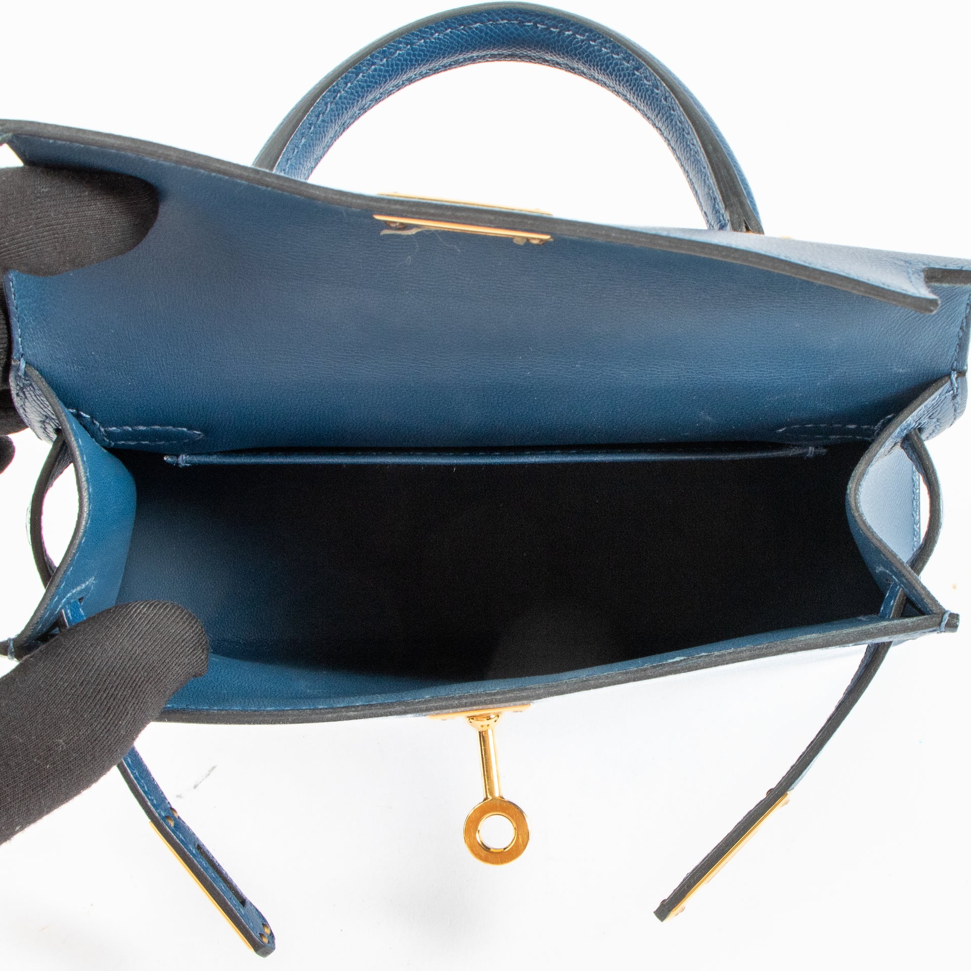 Hermès Kelly Mini II Deep Blue Madame GHW