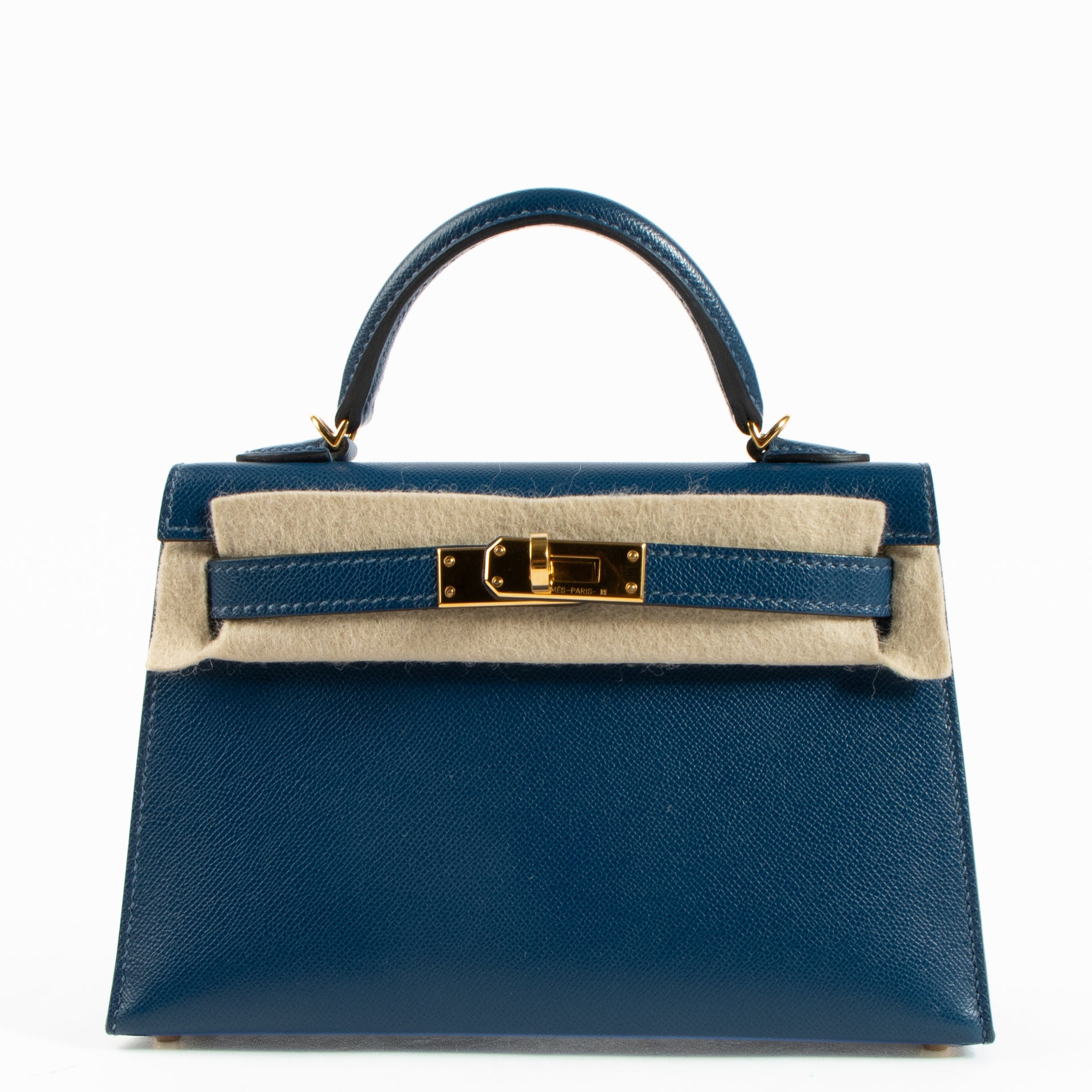 Hermès Kelly Mini II Deep Blue Madame GHW