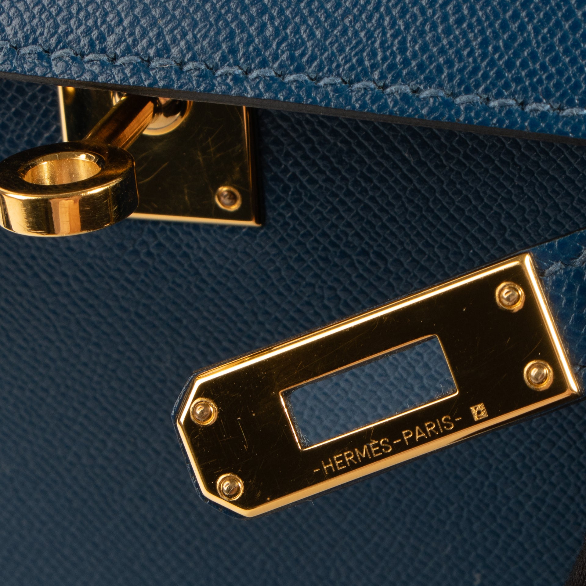 Hermès Kelly Mini II Deep Blue Madame GHW