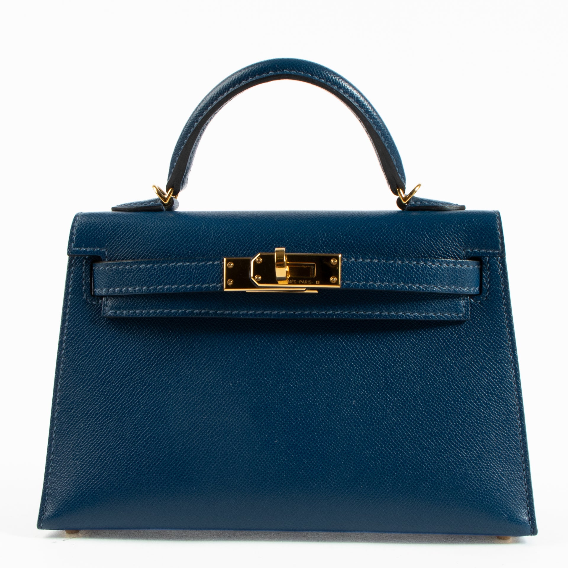 Hermès Kelly Mini II Deep Blue Madame GHW
