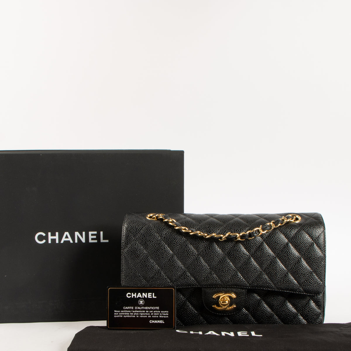 Chanel Black Caviar Medium Classic 11.12 Handbag