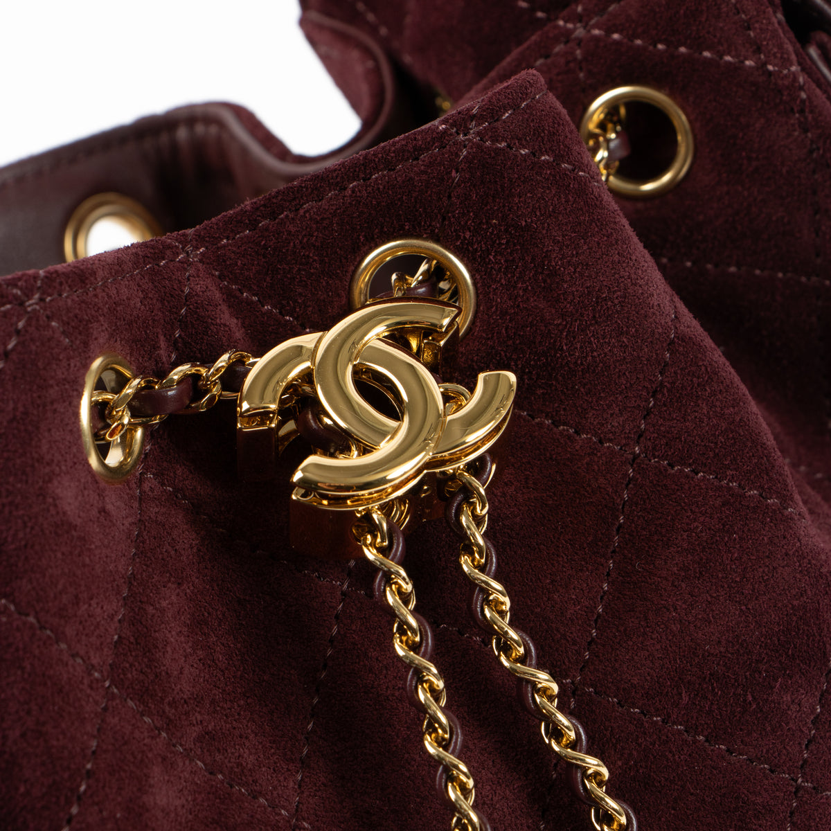 Chanel 26K Burgundy Suede Chanel 25 Mini Bag