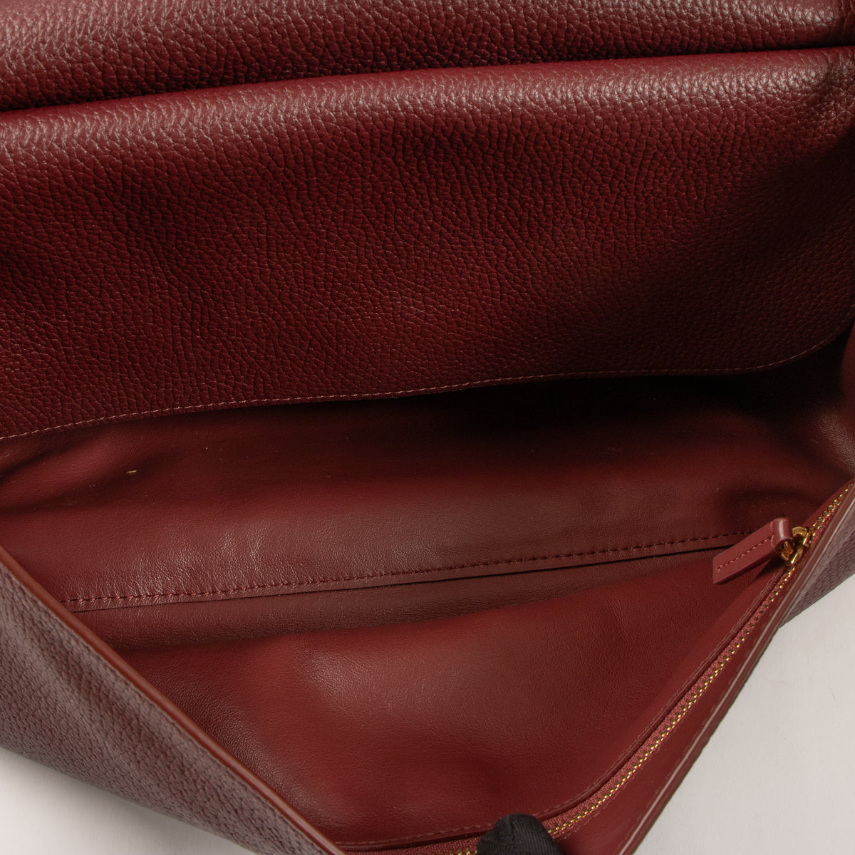 Chanel 26S Burgundy Grained Calfskin Maxi Flap Bag