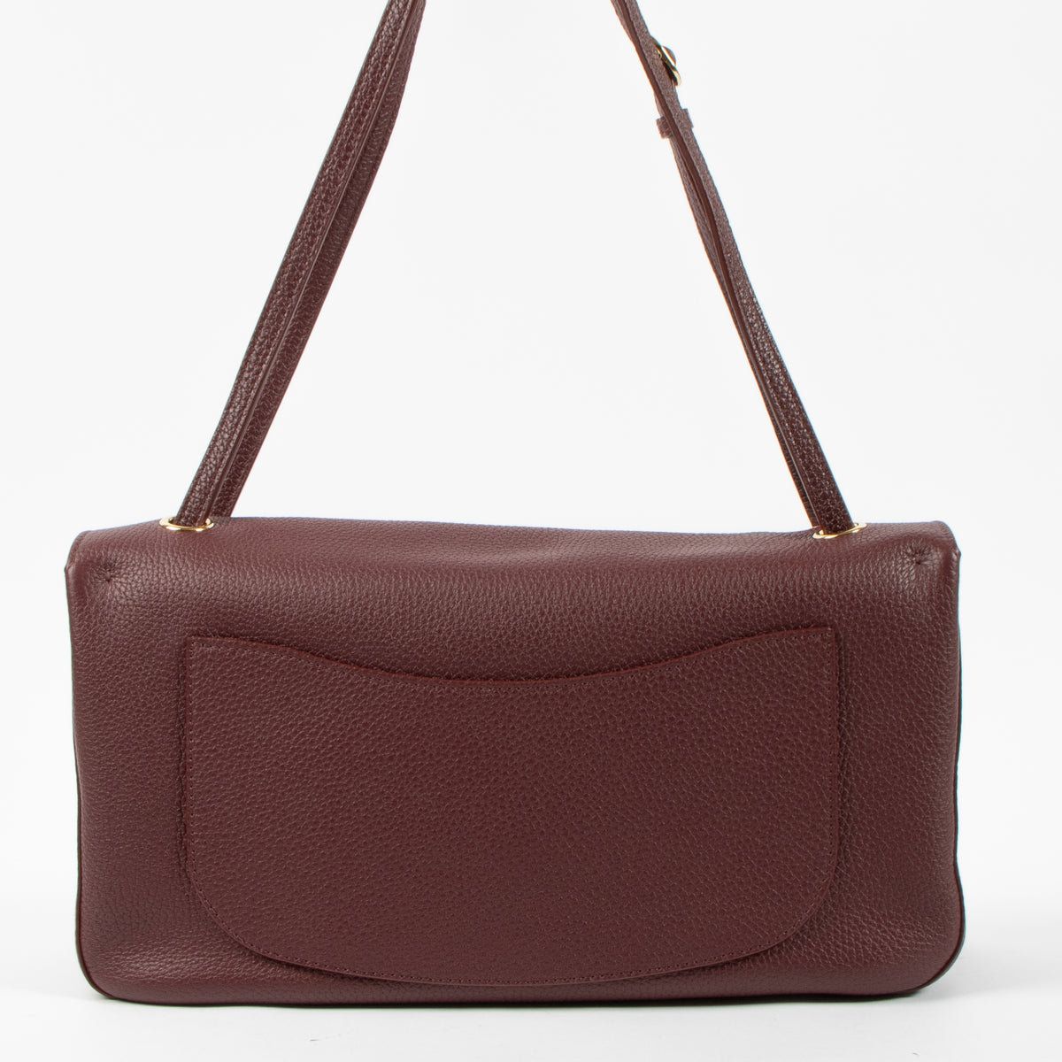 Chanel 26S Burgundy Grained Calfskin Maxi Flap Bag
