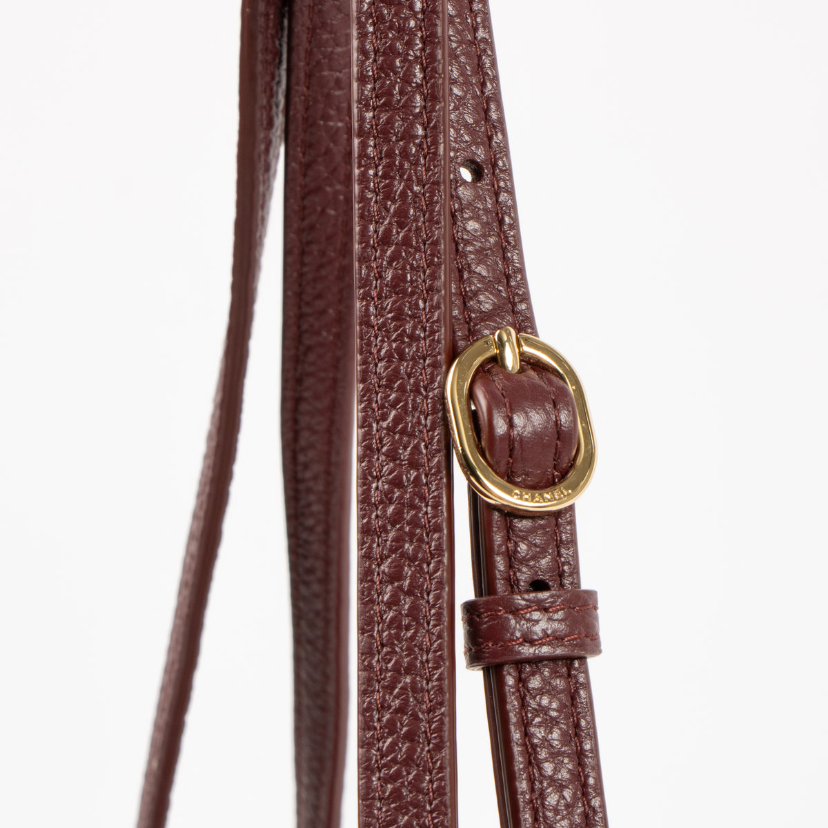 Chanel 26S Burgundy Grained Calfskin Maxi Flap Bag