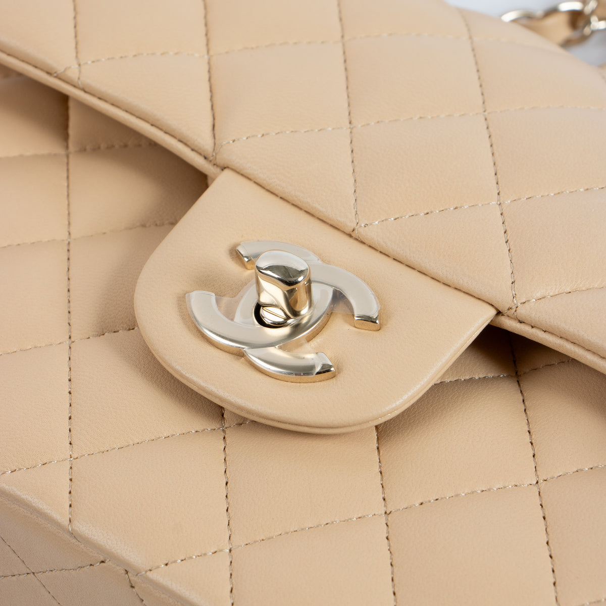 Shop the authentic Chanel Beige Lambskin Medium Classic 11.12 Bag on Labellov.com.