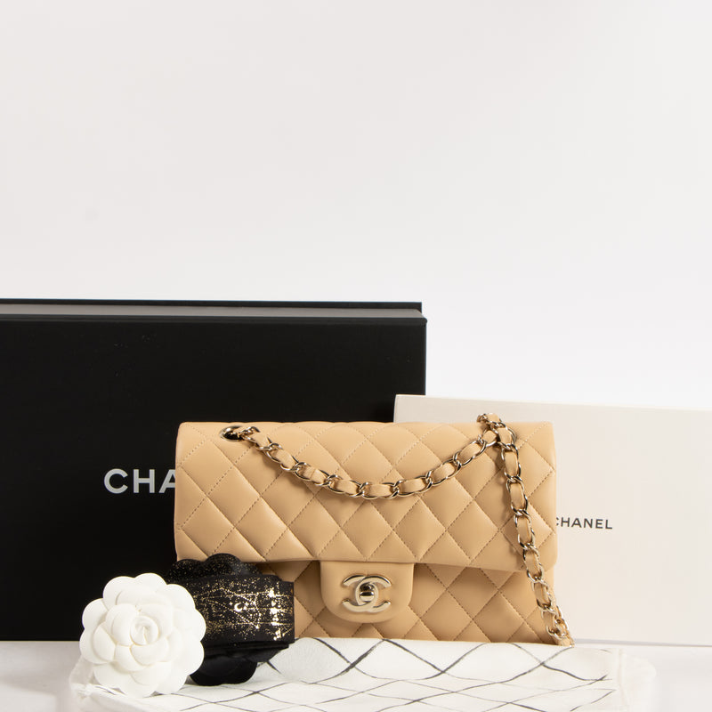 Shop the authentic Chanel Beige Lambskin Medium Classic 11.12 Bag on Labellov.com.
