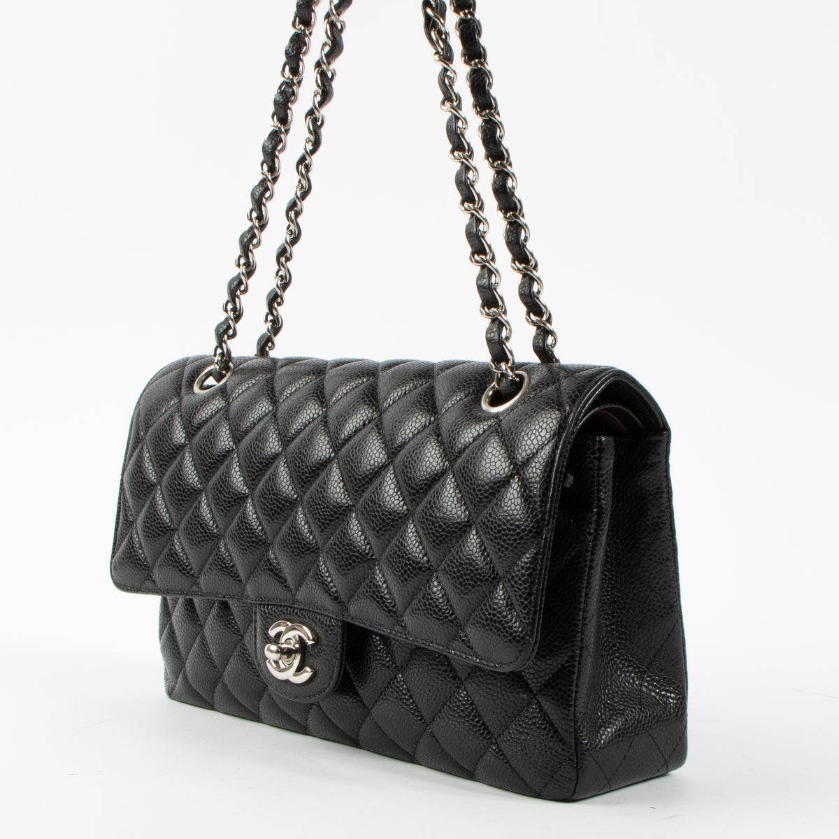 Shop the authentic Chanel Black Caviar Medium Classic 11.12 Bag second hand on Labellov.com!