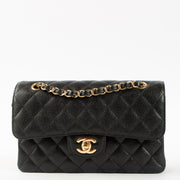 Shop the authentic Chanel Black Caviar Small Classic Flap Bag GHW on Labellov.com.