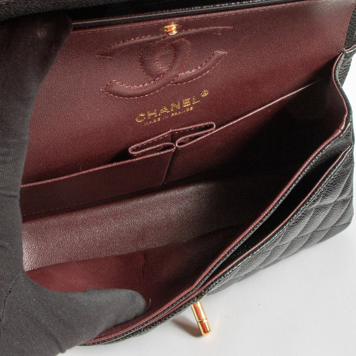 Chanel Black Caviar Small Classic Flap Bag GHW