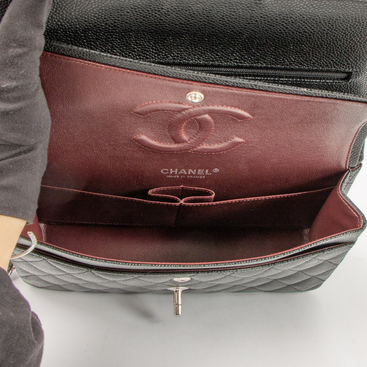 Shop the authentic Chanel Black Caviar Medium Classic 11.12 Handbag on Labellov.com.