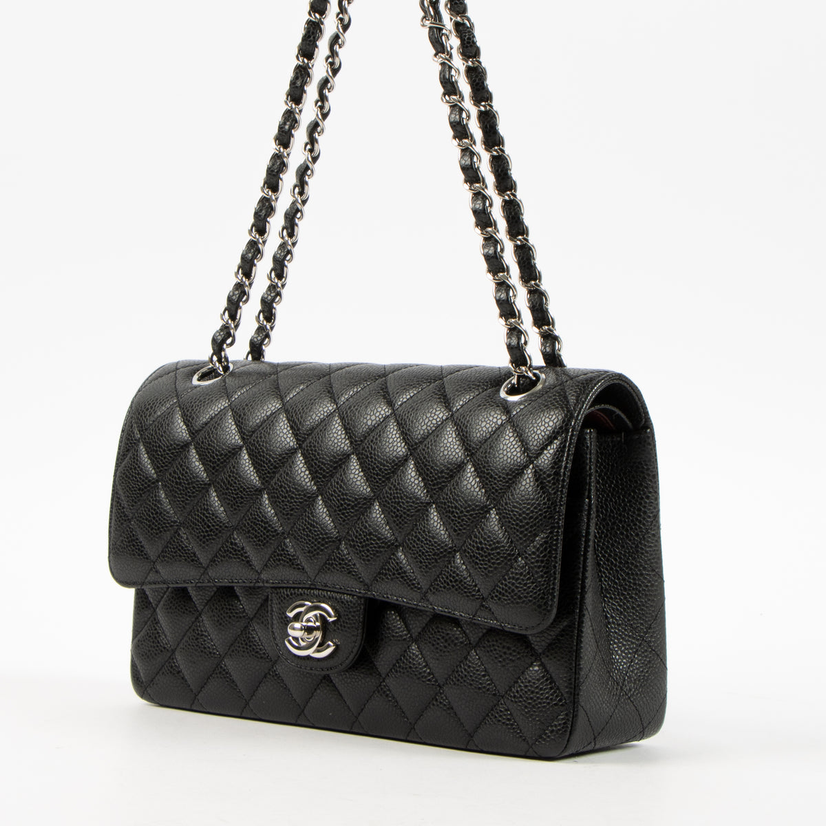 Shop the authentic Chanel Black Caviar Medium Classic 11.12 Handbag on Labellov.com.